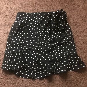 Polka dot wrap skirt